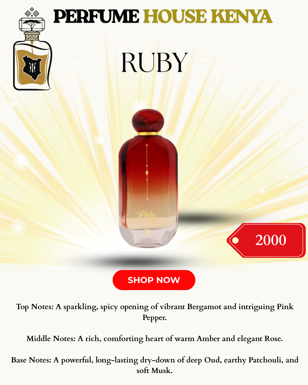 Ahmed al Maghribi Ruby Perfume | Original Oriental Spicy Fragrance in Kenya | KES 2000 at PERFUMEHOUSEKENYA