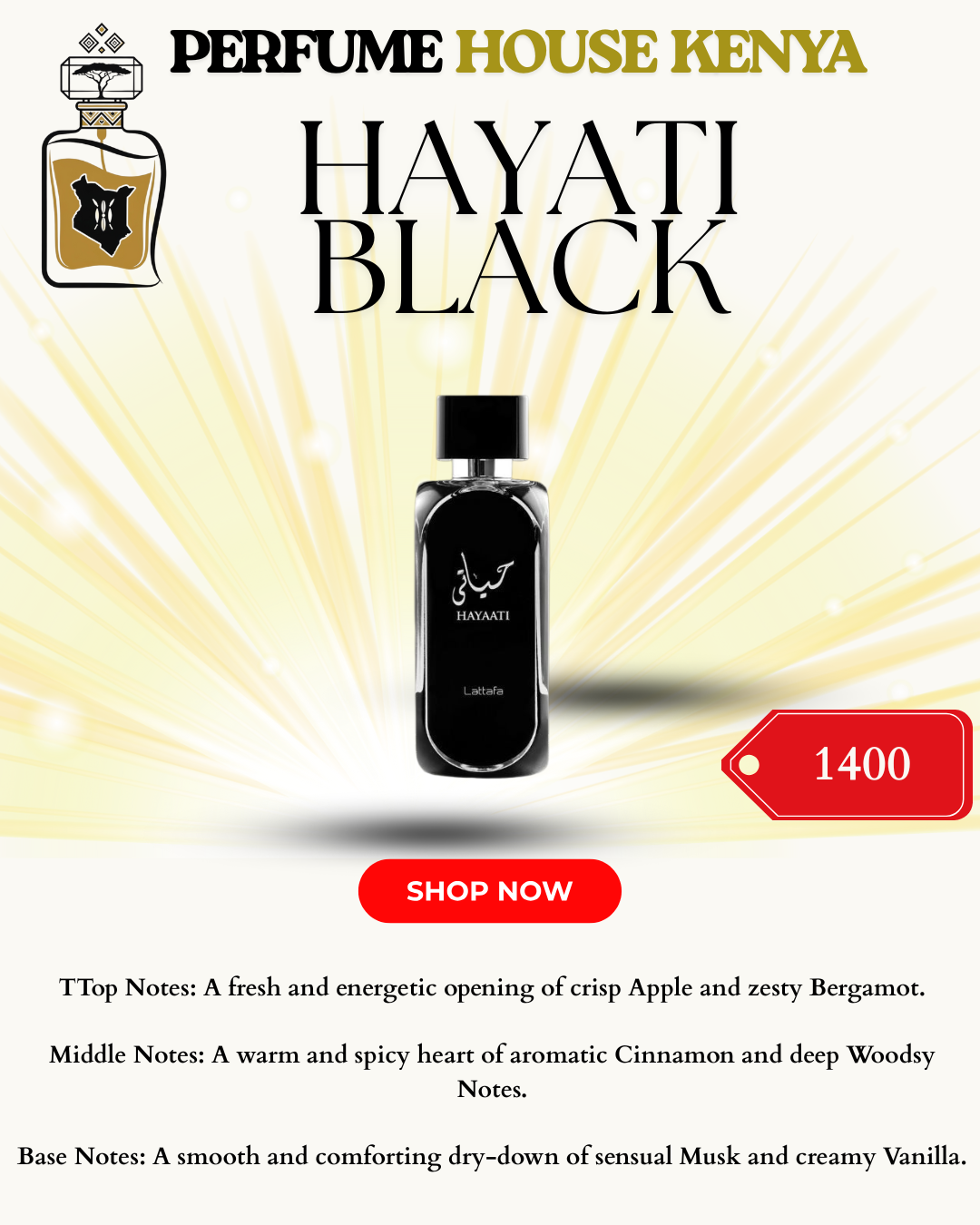 Lattafa Hayaati Black Perfume | Original Woody Aromatic Fragrance in Kenya | KES 1400 at PERFUMEHOUSEKENYA